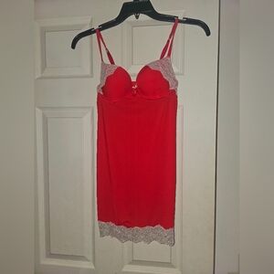 Victoria's secret red slip with rhinestones and lace